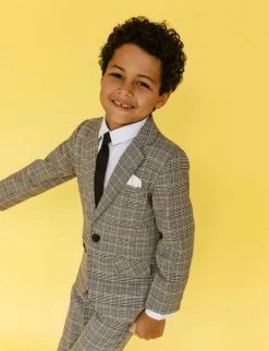 Gray Plaid Piece Suit 22 Gray Plaid Piece Suit -Lola + The Boys grey plaid piece suit lola the boys 28837765120102