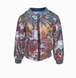 Happy Daisy Rainbow Sequin Bomber -Lola + The Boys happy daisy rainbow sequin bomber lola the boys 29633204682854