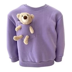 Teddy Buddy Bear Crewneck -Lola + The Boys hoodie teddy bear crewneck lola the boys 28320657997926