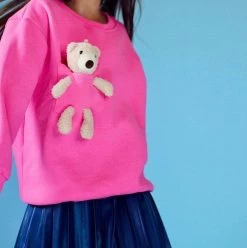Teddy Buddy Bear Crewneck -Lola + The Boys hoodie teddy bear crewneck lola the boys 28365917618278