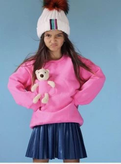 Teddy Buddy Bear Crewneck -Lola + The Boys hoodie teddy bear crewneck lola the boys 28365917683814