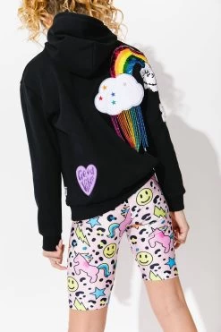 Women's Good Vibes Rainbow Hoodie -Lola + The Boys hoodie women s good vibes rainbow hoodie lola the boys 29626365083750