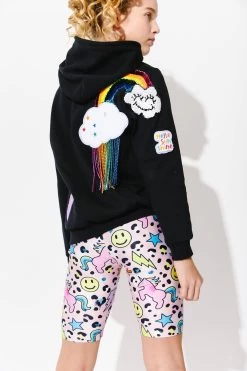 Women's Good Vibes Rainbow Hoodie -Lola + The Boys hoodie women s good vibes rainbow hoodie lola the boys 29626365149286