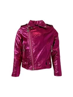 Hot Pink Metallic Moto -Lola + The Boys hot pink metallic moto lola the boys 29651517014118