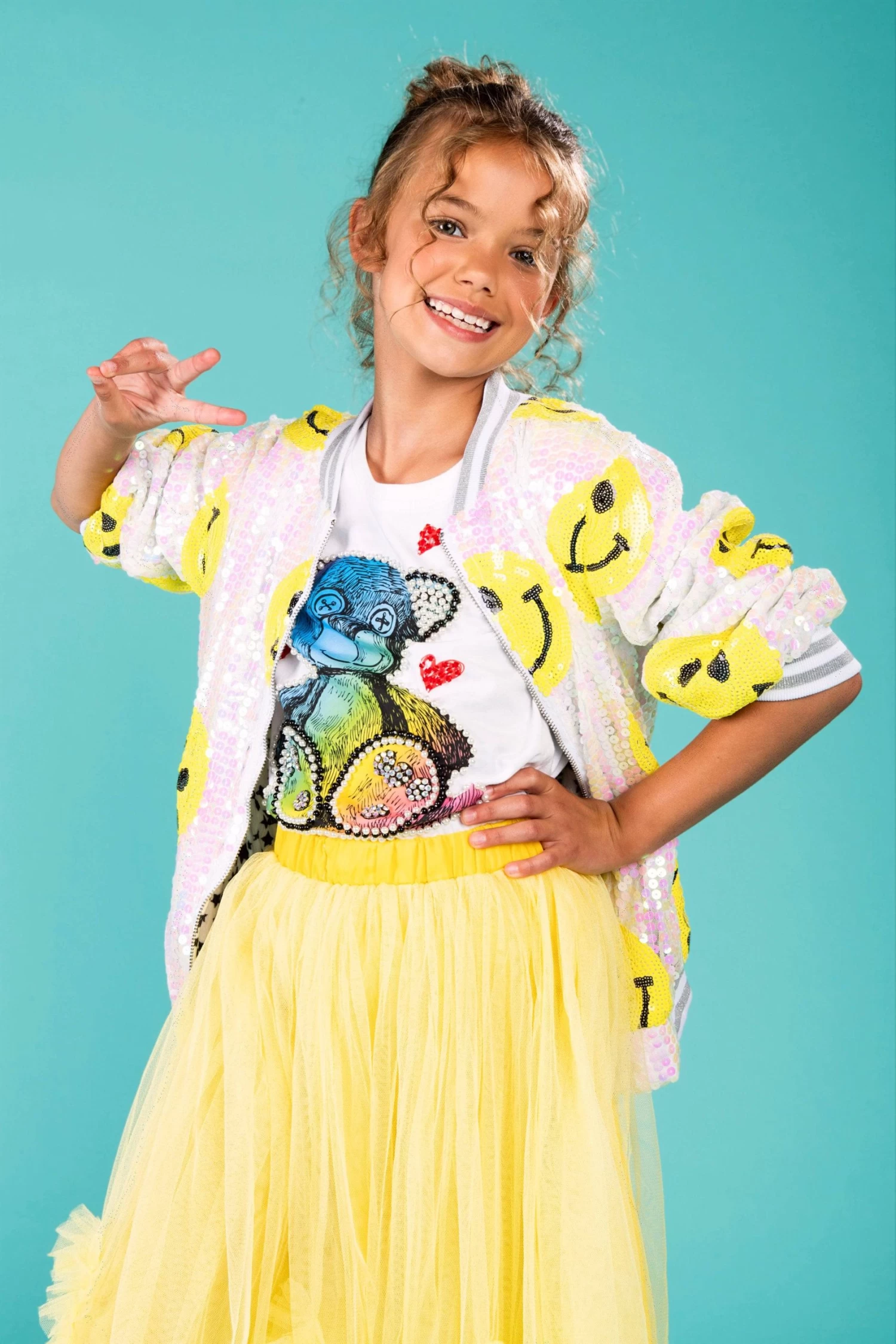 Don't Worry Be Happy Sequin Bomber 3 Don't Worry Be Happy Sequin Bomber