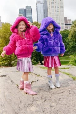 Purple Magic Faux Fur -Lola + The Boys jacket purple magic faux fur lola the boys 29649608441958
