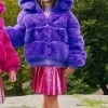 Purple Magic Faux Fur -Lola + The Boys jacket purple magic faux fur lola the boys 29657169494118