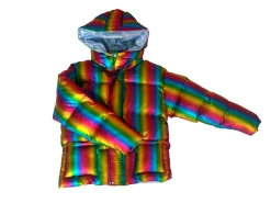 Rainbow Brite Mettalic Puffer -Lola + The Boys jacket rainbow brite mettalic puffer lola the boys 29403110932582