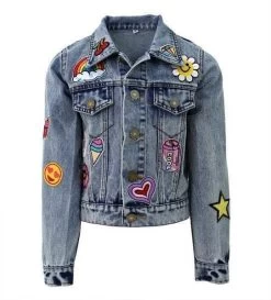 All About The Patch Crop Denim Jacket -Lola + The Boys jackets bombers all about the patch crop denim jacket lola the boys 28323618717798