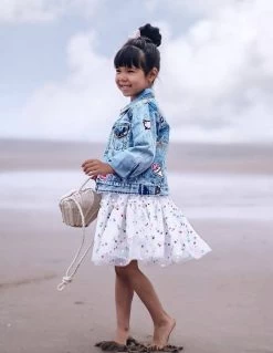 All About The Patch Crop Denim Jacket -Lola + The Boys jackets bombers all about the patch crop denim jacket lola the boys 28323629989990