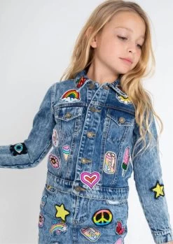 Lola + The Boys 43 All About The Patch Crop Denim Jacket
