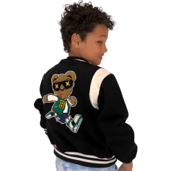 Bear Varsity Bomber Jacket -Lola + The Boys jackets bombers bear varsity bomber jacket lola the boys 28923713388646