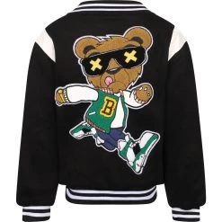 Bear Varsity Bomber Jacket -Lola + The Boys jackets bombers bear varsity bomber jacket lola the boys 29618468061286