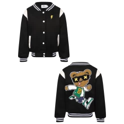 Bear Varsity Bomber Jacket -Lola + The Boys jackets bombers bear varsity bomber jacket lola the boys 29618468454502