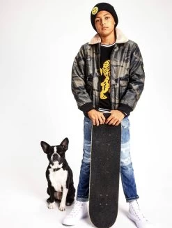 Camo Leather Moto Jacket -Lola + The Boys jackets bombers camo leather moto jacket lola the boys 28555631198310