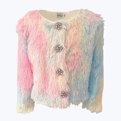 Funfetti Rainbow Faux Fur Coat -Lola + The Boys jackets bombers funfetti rainbow faux fur coat lola the boys 28411660271718