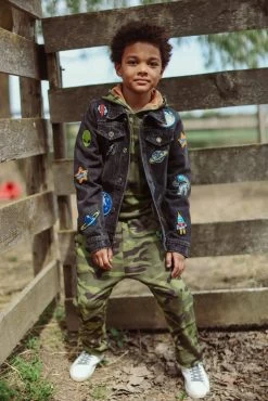 Interstellar Patched Denim Jacket -Lola + The Boys jackets bombers interstellar patched denim jacket lola the boys 28318911889510