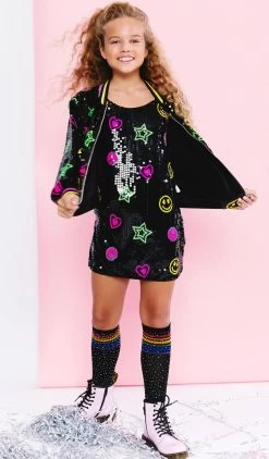 Peace And Love Sequin Bomber -Lola + The Boys jackets bombers peace and love sequin bomber lola the boys 29343936446566