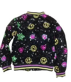 Peace And Love Sequin Bomber -Lola + The Boys jackets bombers peace and love sequin bomber pre order ships 10 29 lola the boys 29227879989350