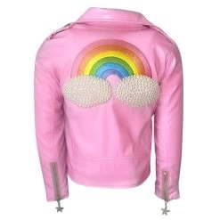 Pink Pearl Vegan Leather Jacket 11 Pink Pearl Vegan Leather Jacket -Lola + The Boys jackets bombers pink pearl vegan leather jacket lola the boys 27959049683046