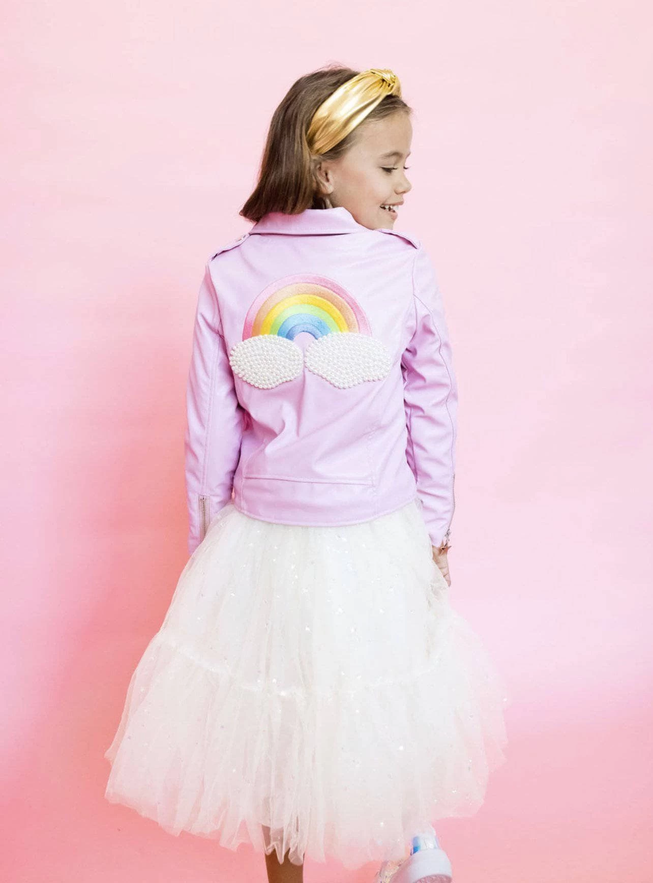 Pink Pearl Vegan Leather Jacket 4 Pink Pearl Vegan Leather Jacket - Image 2