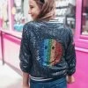 Rainbow Emoji Sequin Bomber -Lola + The Boys jackets bombers rainbow emoji sequin bomber lola the boys 28335770533990