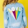 Rainbow LOVE Denim -Lola + The Boys jackets bombers rainbow love denim lola the boys 29537121108070