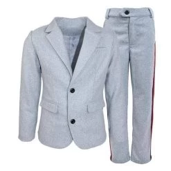 Light Gray Tiger Suit Set -Lola + The Boys jackets bombers tiger suit lola the boys 28313413615718