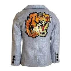 Light Gray Tiger Suit Set -Lola + The Boys jackets bombers tiger suit lola the boys 28313466273894