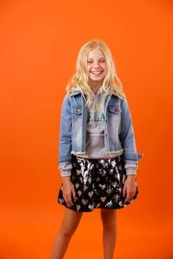 Women's Evil Eye Gem Denim -Lola + The Boys jackets bombers women s evil eye gem denim lola the boys 29100339789926