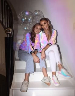 Women's Hologram Reflective Bomber 16 Women's Hologram Reflective Bomber -Lola + The Boys jackets bombers women s hologram reflective bomber lola the boys 28310933766246