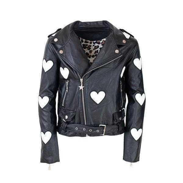 Women's I Heart You Vegan Leather Jacket 4 Women's I Heart You Vegan Leather Jacket - Image 2