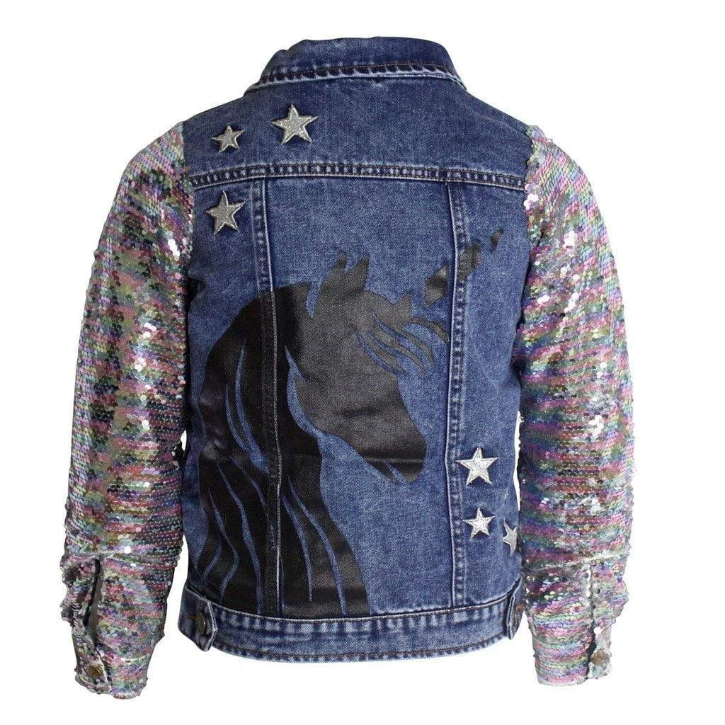 Women's Midnight Unicorn Denim Jacket 3 Women's Midnight Unicorn Denim Jacket
