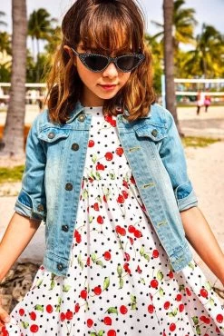 Women's Neon Angel Wings Denim Jacket -Lola + The Boys jackets bombers women s neon angel wings denim jacket lola the boys 29100739068006