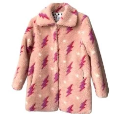 Lighting Flash Teddy Coat -Lola + The Boys lighting flash teddy coat lola the boys 29303366451302