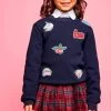Love Patches Sweatshirt -Lola + The Boys love patches sweatshirt lola the boys 29273382027366