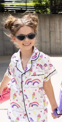 Magical Unicorn Ice Cream Silk Set With Pants 12 Magical Unicorn Ice Cream Silk Set With Pants -Lola + The Boys magical unicorn ice cream silk set lola the boys 28974250917990