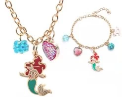 Mermaid Charm Bracelet Necklace Set