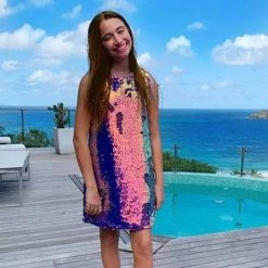 Mermaid Magic Sequin Flip Dress -Lola + The Boys midi mermaid magic sequin flip dress lola the boys 28335755460710