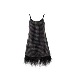 Midnight Crystal Feather Dress -Lola + The Boys midnight crystal feather dress lola the boys 29669521260646