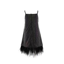 Midnight Crystal Feather Dress -Lola + The Boys midnight crystal feather dress lola the boys 29669521391718