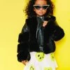 Midnight Faux Fur Moto -Lola + The Boys midnight faux fur moto lola the boys 29281023361126