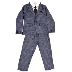 Navy Plaid Three-Piece Suit -Lola + The Boys navy plaid three piece suit lola the boys 28800831488102