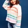 Ombre Stripe Sweater -Lola + The Boys ombre stripe sweater lola the boys 29071185641574