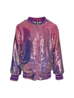 Lavender Haze Sequin Bomber -Lola + The Boys outerwear lavender haze sequin bomber lola the boys 29680205627494