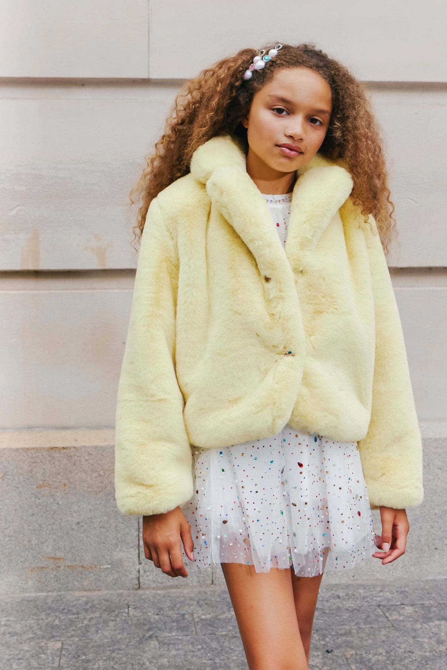 Little Miss Sunshine Faux Fur Jacket 3 Little Miss Sunshine Faux Fur Jacket