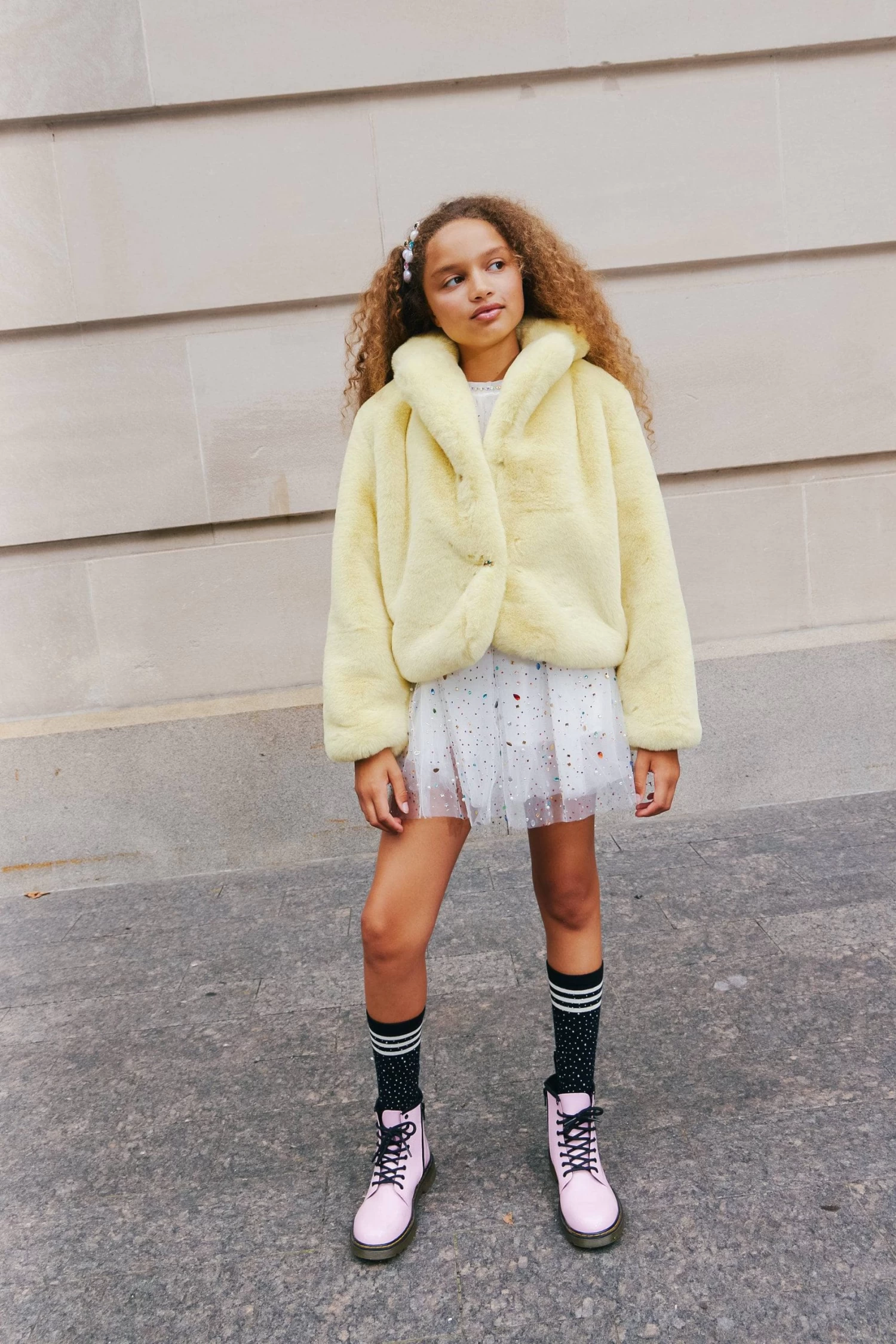 Little Miss Sunshine Faux Fur Jacket 4 Little Miss Sunshine Faux Fur Jacket - Image 2