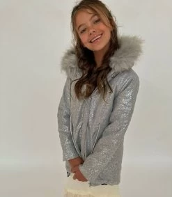 Shimmer Ice Princess Fur Parka -Lola + The Boys outerwear shimmer ice princess fur parka lola the boys 29651618693222
