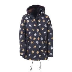 Women's Sequin Star Fur Parka