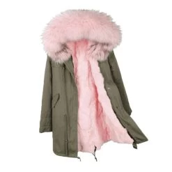 Women's Muted Green Faux Fur Parka -Lola + The Boys parkas furs women s muted green faux fur parka pre order lola the boys 28314129334374
